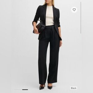 VINCE | WIDE LEG TROUSER BELTED WAIST PANT IN BLACK SIZE 6